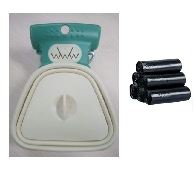Dog Poop Bag Dispenser with Foldable Scoop