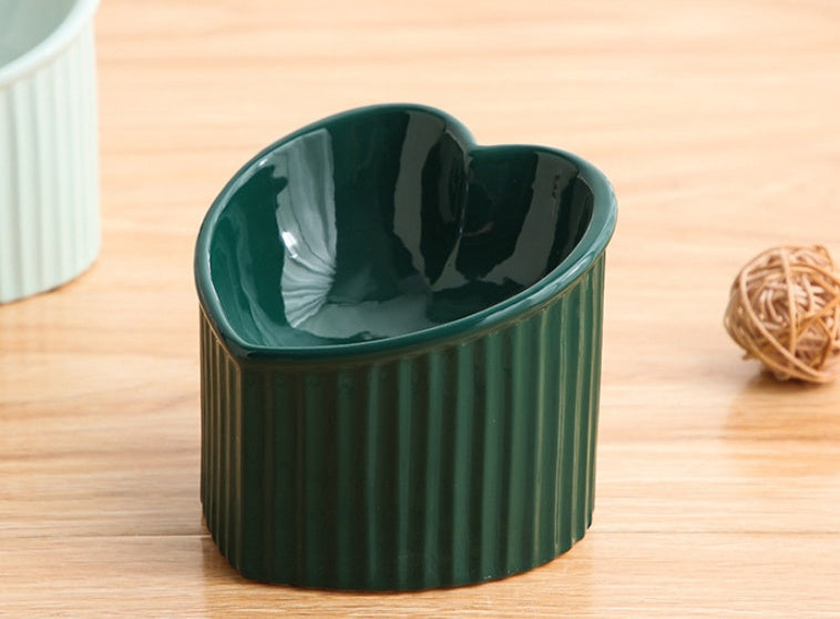 Inclined Mouth Ceramic Pet Bowl