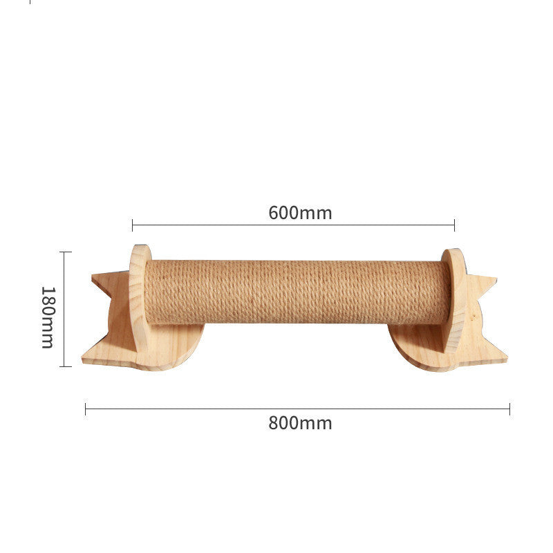 Wall-Mounted Solid Wood Cat Climbing Frame