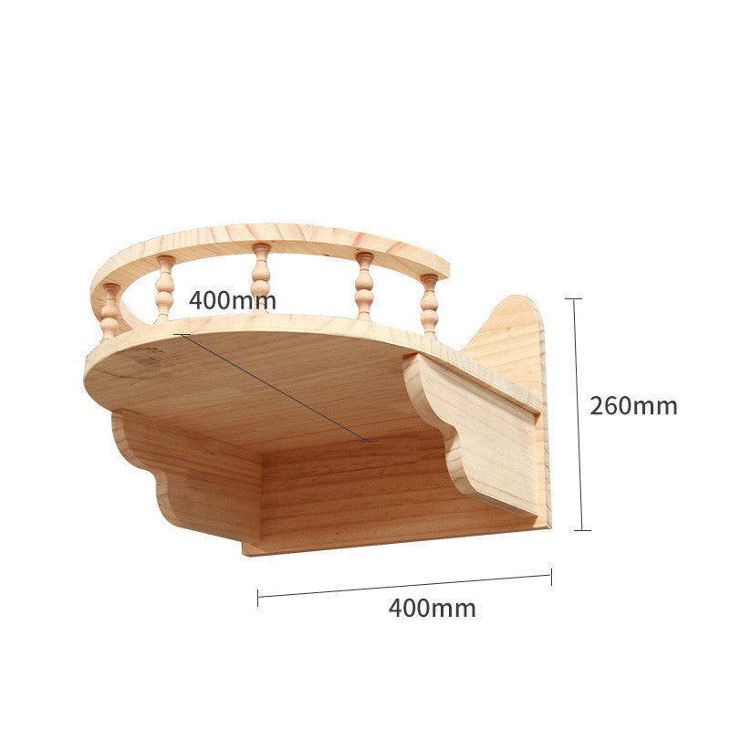 Wall-Mounted Solid Wood Cat Climbing Frame