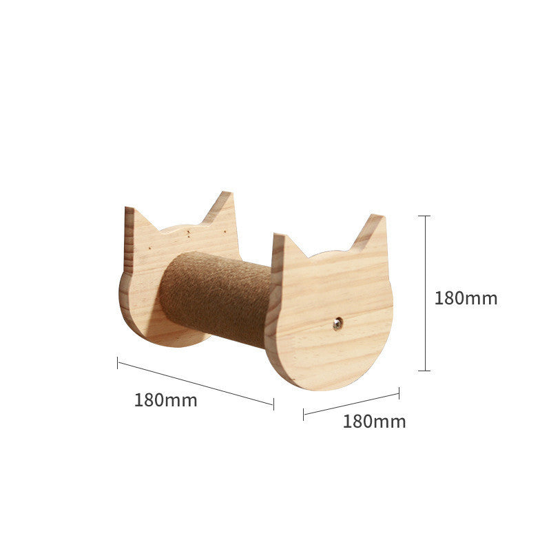 Wall-Mounted Solid Wood Cat Climbing Frame