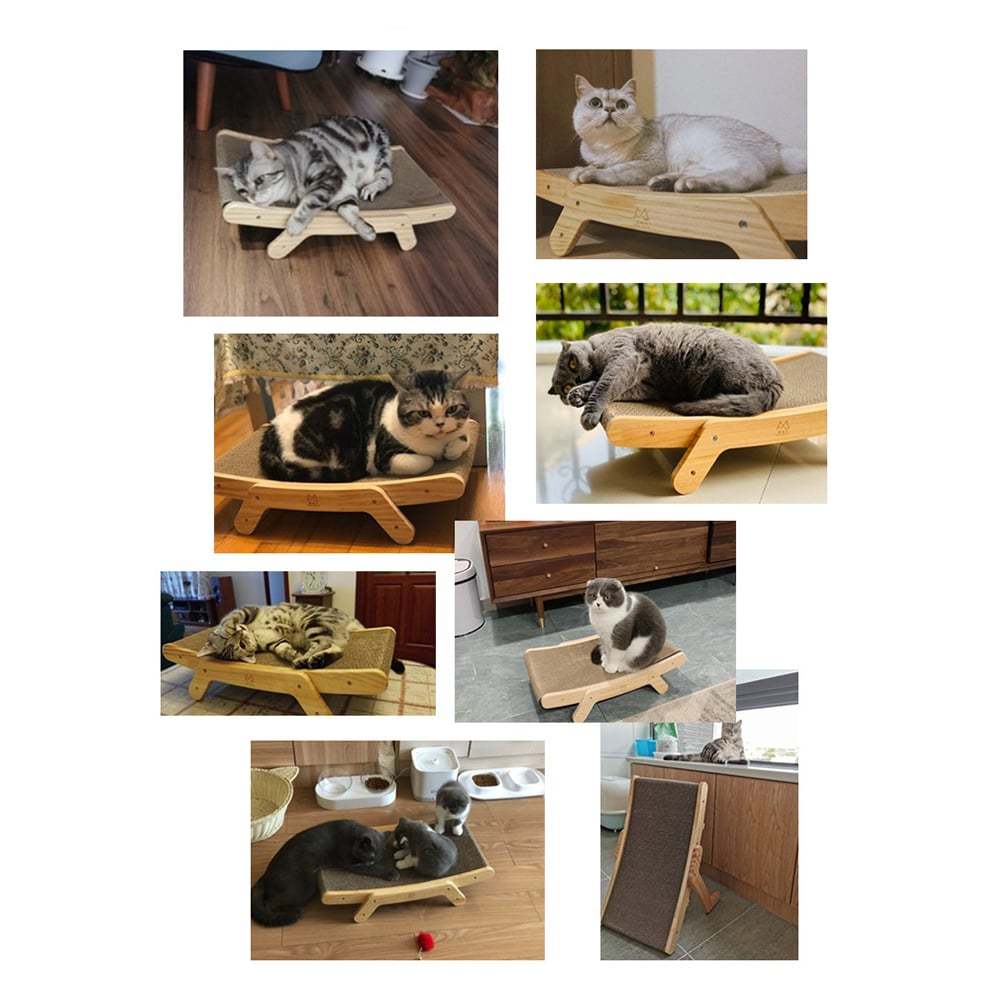 Deformable Vertical Cat Bed with Replaceable Corrugated Scratching Core