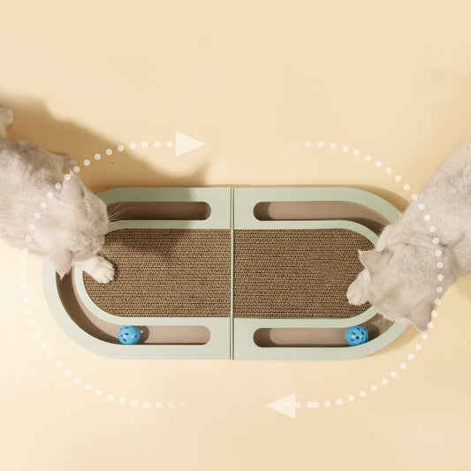 Folding Corrugated Paper Cat Scratcher with Ball