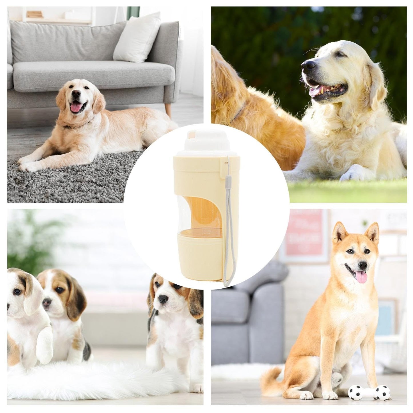 2-in-1 Travel Dog Water & Food Bottle